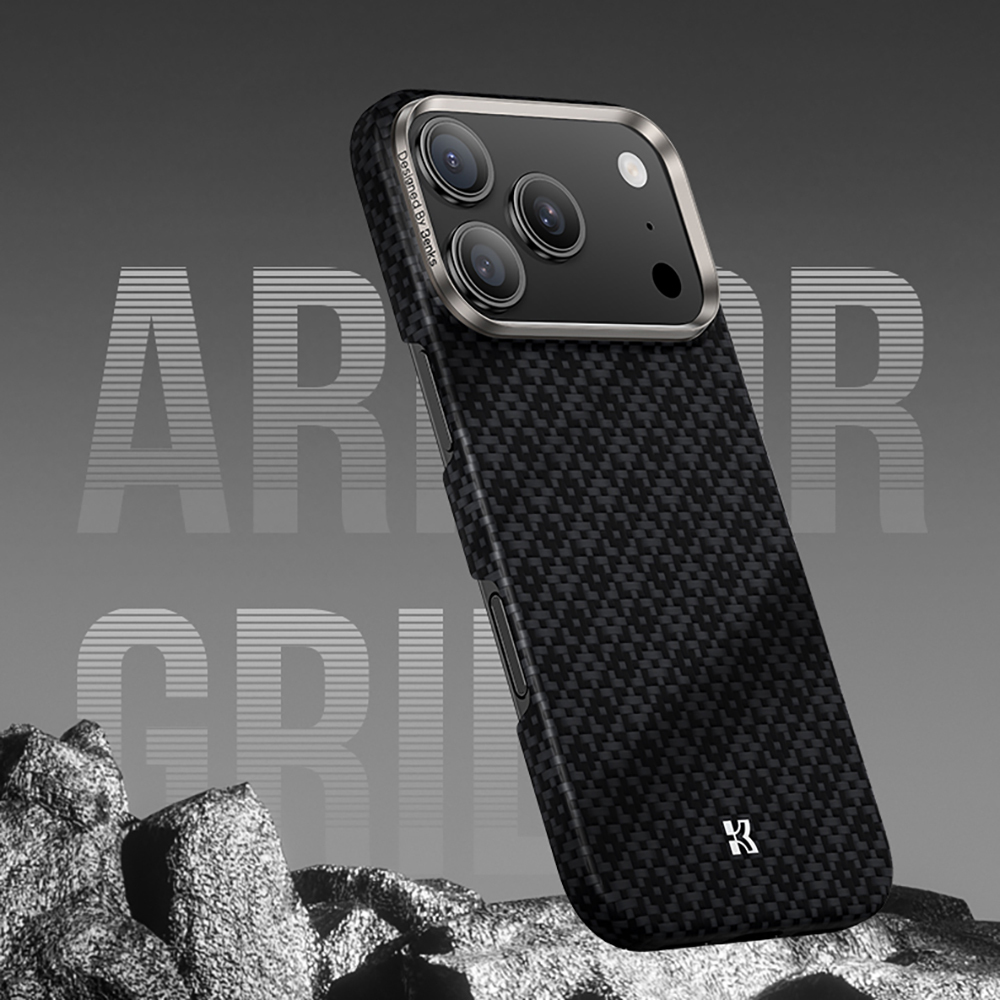 Apple iPhone 17 Pro Max Kılıf M-Safe Şarj Özellikli Benks ArmorAir ArmorGrid Serisi Kevlar Kapak - 21