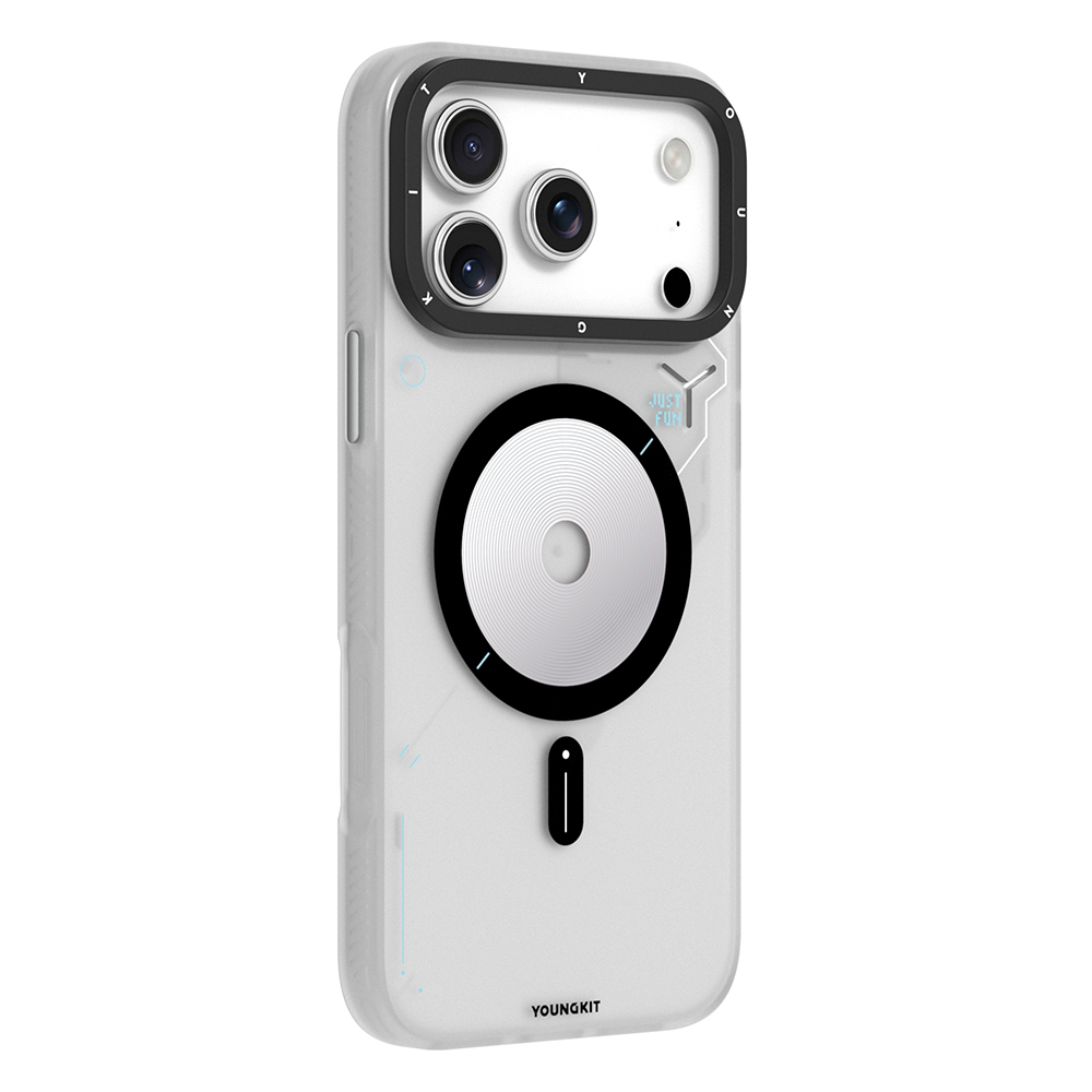 Apple iPhone 17 Pro Max Kılıf M-safe Şarj Özellikli Disk Desenli Youngkit Disc Battle Kapak - 9