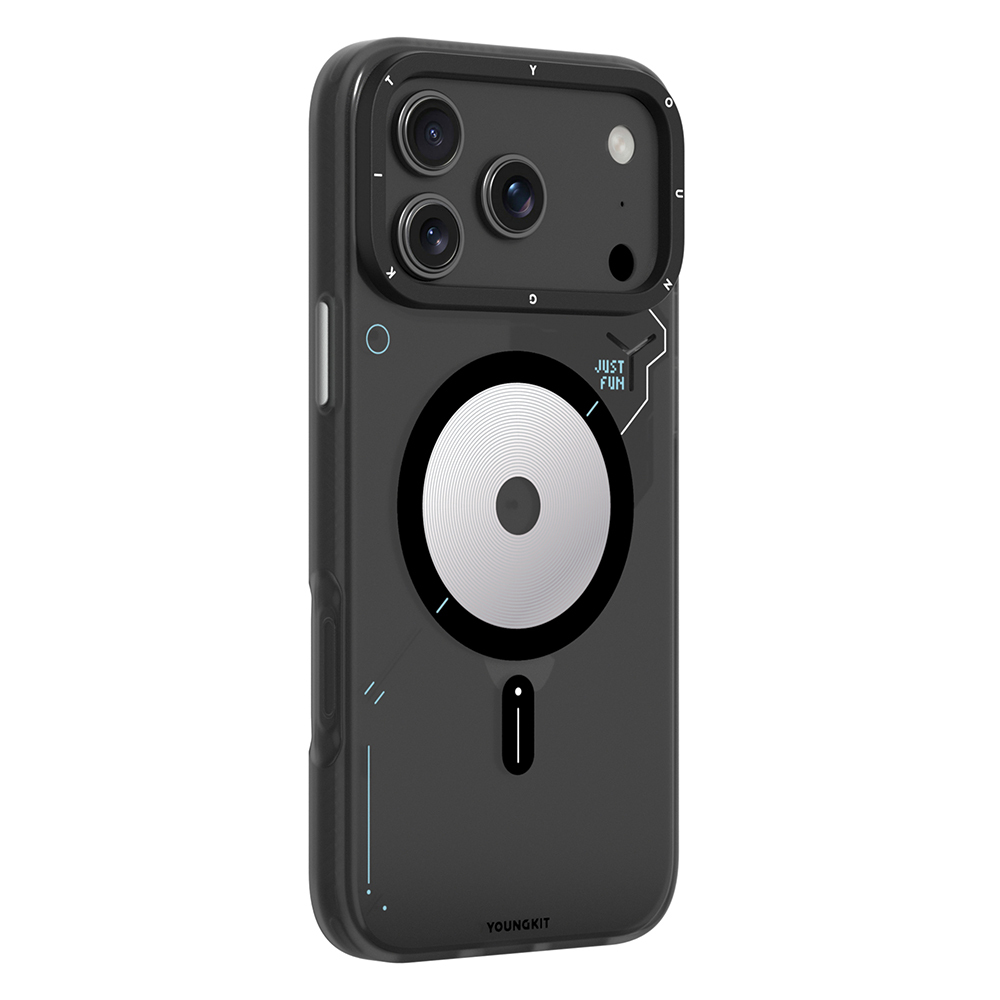 Apple iPhone 17 Pro Max Kılıf M-safe Şarj Özellikli Disk Desenli Youngkit Disc Battle Kapak - 7