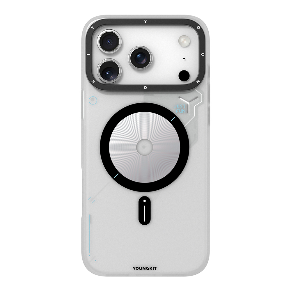 Apple iPhone 17 Pro Max Kılıf M-safe Şarj Özellikli Disk Desenli Youngkit Disc Battle Kapak - 1