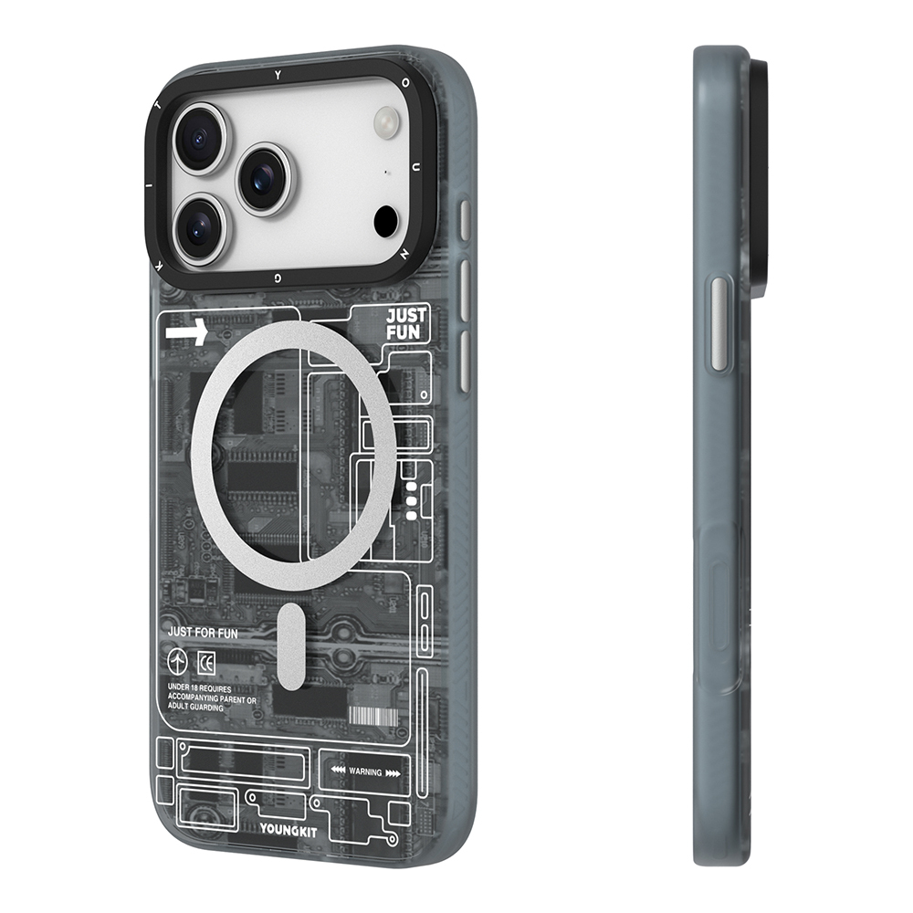 Apple iPhone 17 Pro Max Kılıf M-safe Şarj Özellikli Kamera Denetim Butonlu Youngkit Technology Serisi Kapak - 8