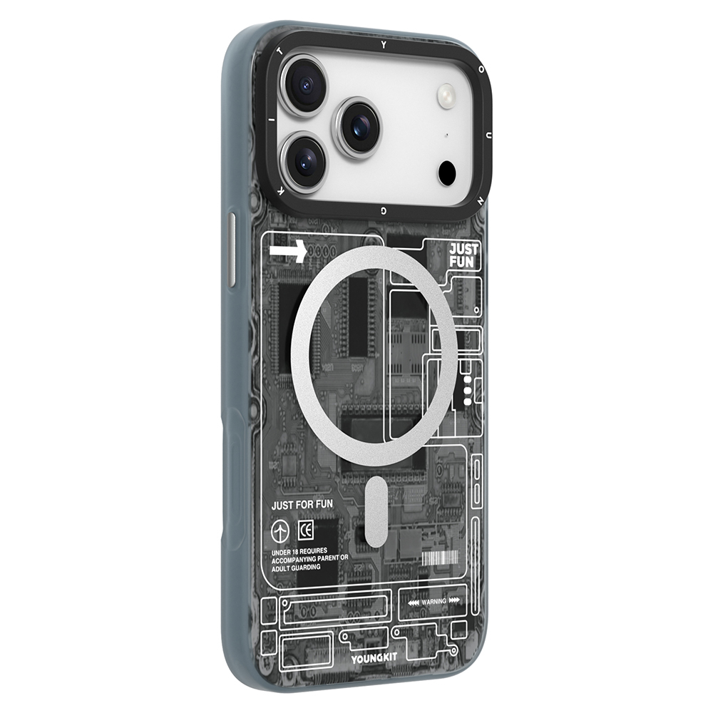 Apple iPhone 17 Pro Max Kılıf M-safe Şarj Özellikli Kamera Denetim Butonlu Youngkit Technology Serisi Kapak - 5