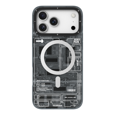 Apple iPhone 17 Pro Max Kılıf M-safe Şarj Özellikli Kamera Denetim Butonlu Youngkit Technology Serisi Kapak Siyah