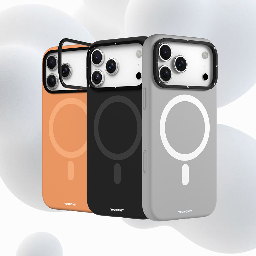 Apple iPhone 17 Pro Max Kılıf M-Safe Şarj Özellikli Kamera Standlı Youngkit Gel Cream Serisi Kapak - 15