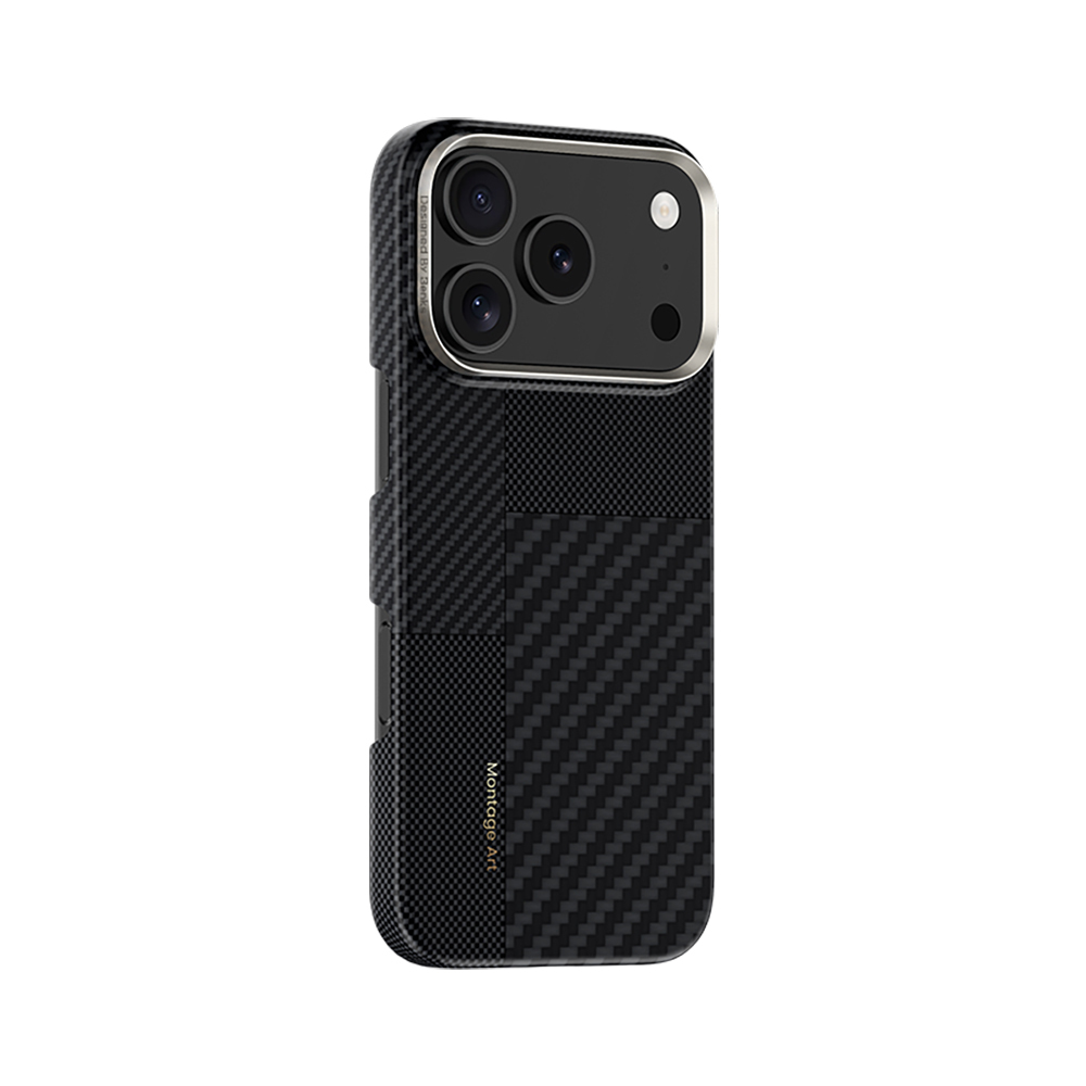Apple iPhone 17 Pro Max Kılıf M-safe Şarj Özellikli Karbon Fiber Benks Montage ArmorAir Kevlar Kapak - 5