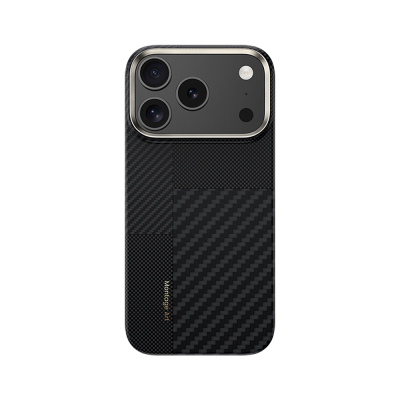 Apple iPhone 17 Pro Max Kılıf M-safe Şarj Özellikli Karbon Fiber Benks Montage ArmorAir Kevlar Kapak Siyah