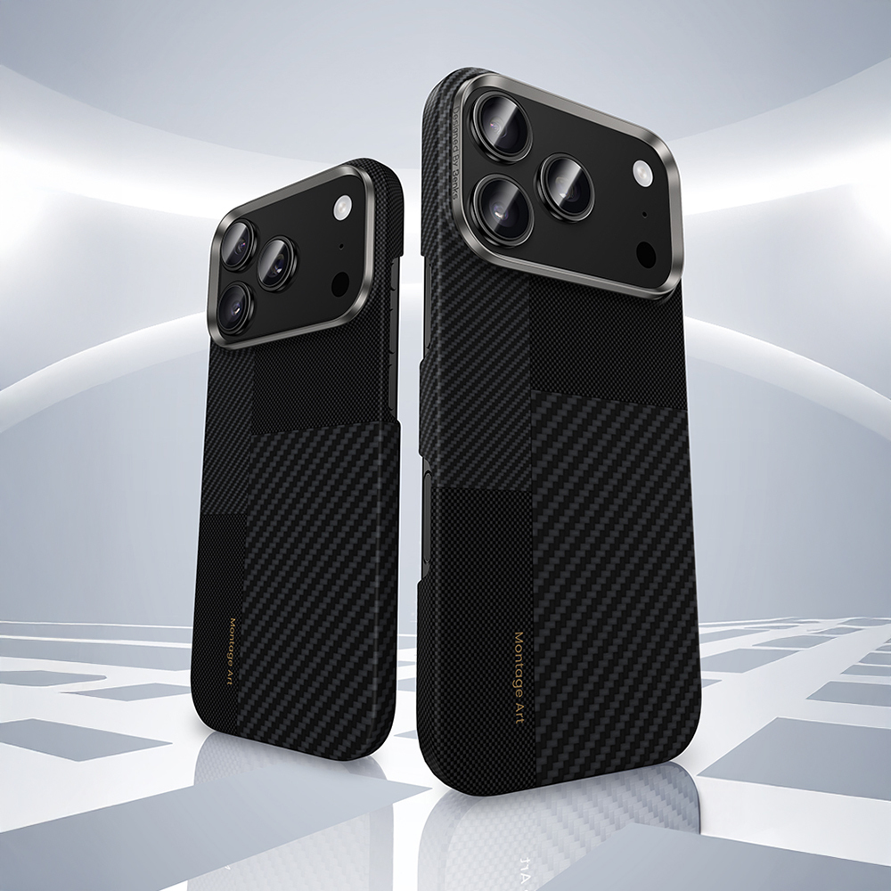 Apple iPhone 17 Pro Max Kılıf M-safe Şarj Özellikli Karbon Fiber Benks Montage ArmorAir Kevlar Kapak - 6