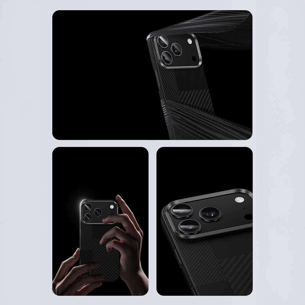 Apple iPhone 17 Pro Max Kılıf M-safe Şarj Özellikli Karbon Fiber Benks Montage ArmorAir Kevlar Kapak - 9