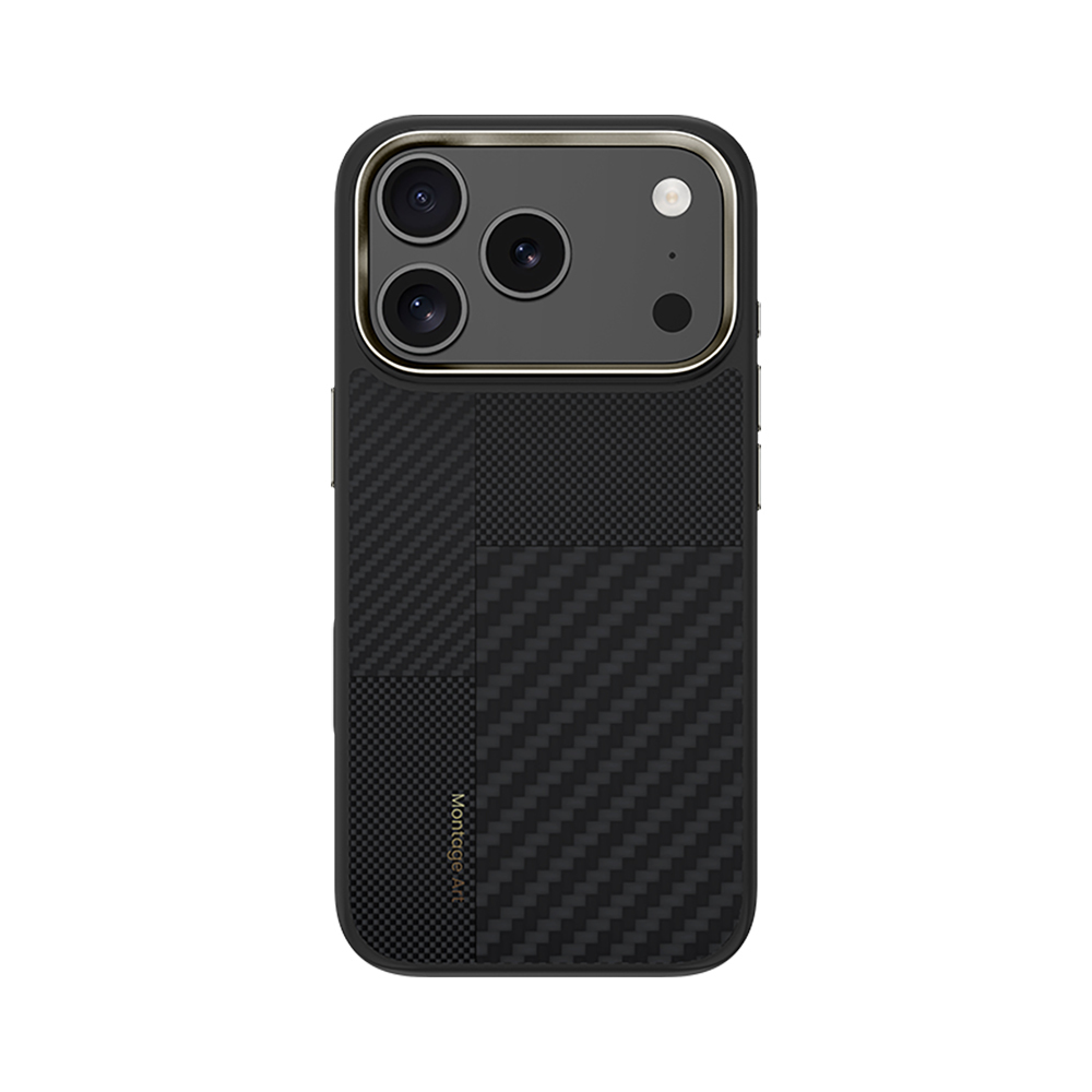 Apple iPhone 17 Pro Max Kılıf M-safe Şarj Özellikli Karbon Fiber Benks Montage Hybrid ArmorPro Kevlar Kapak - 2