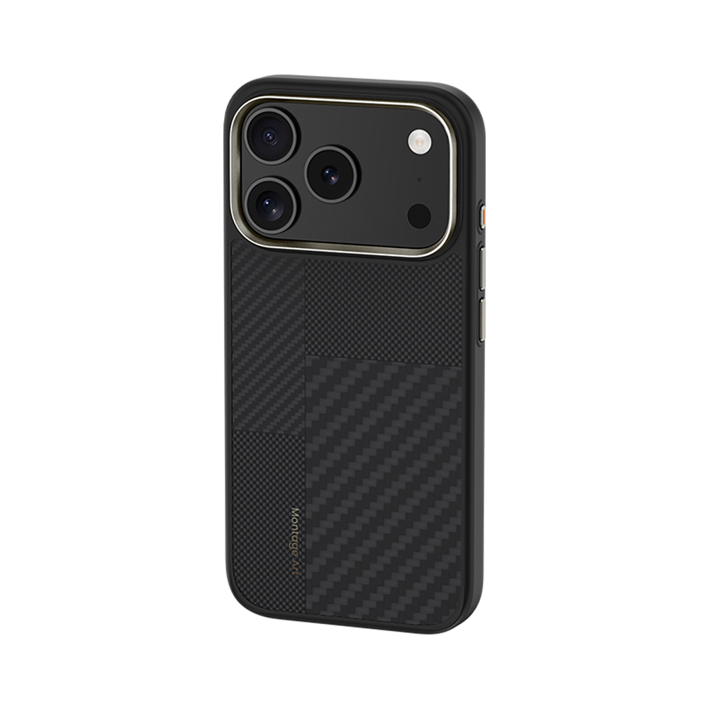 Apple iPhone 17 Pro Max Kılıf M-safe Şarj Özellikli Karbon Fiber Benks Montage Hybrid ArmorPro Kevlar Kapak - 3