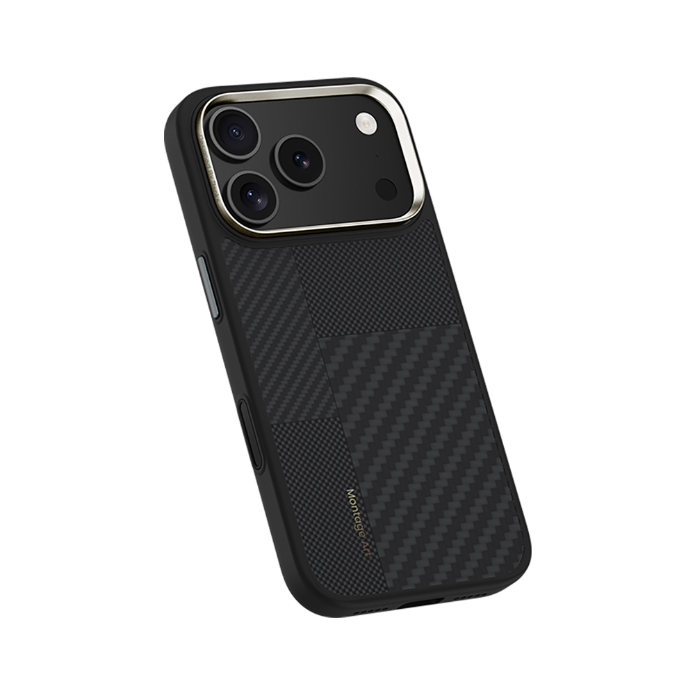Apple iPhone 17 Pro Max Kılıf M-safe Şarj Özellikli Karbon Fiber Benks Montage Hybrid ArmorPro Kevlar Kapak - 4
