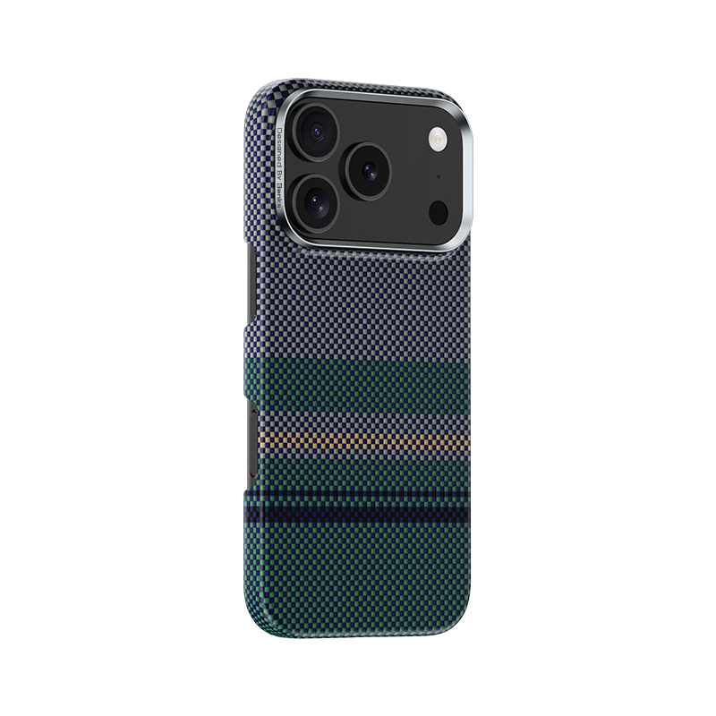 Apple iPhone 17 Pro Max Kılıf M-safe Şarj Özellikli Karbon Fiber Tasarımlı Benks Aurora ArmorPro Kevlar Kapak - 5