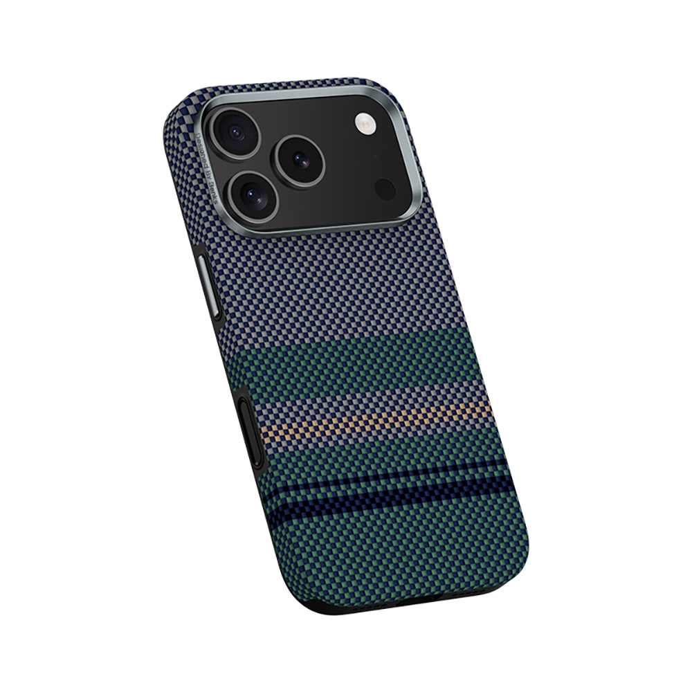 Apple iPhone 17 Pro Max Kılıf M-safe Şarj Özellikli Karbon Fiber Tasarımlı Benks Aurora ArmorPro Kevlar Kapak - 5