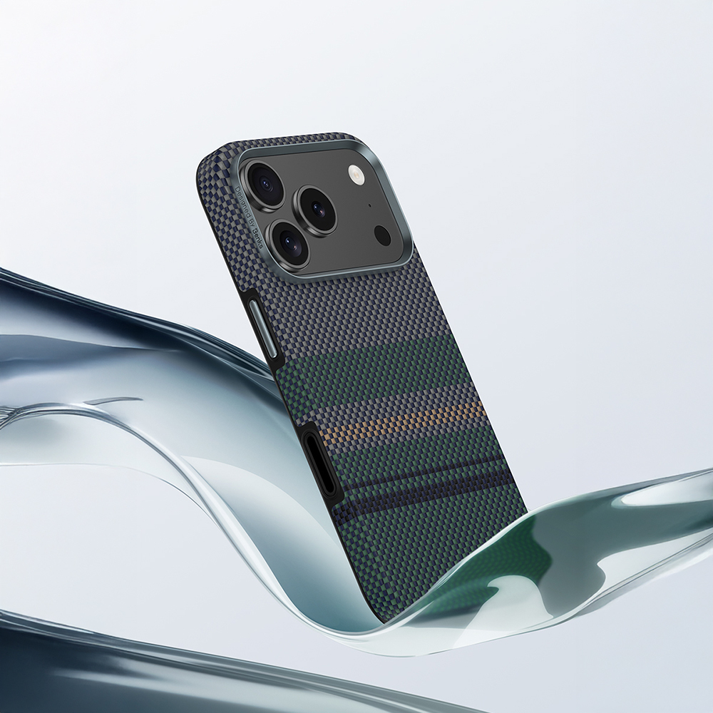 Apple iPhone 17 Pro Max Kılıf M-safe Şarj Özellikli Karbon Fiber Tasarımlı Benks Aurora ArmorPro Kevlar Kapak - 7
