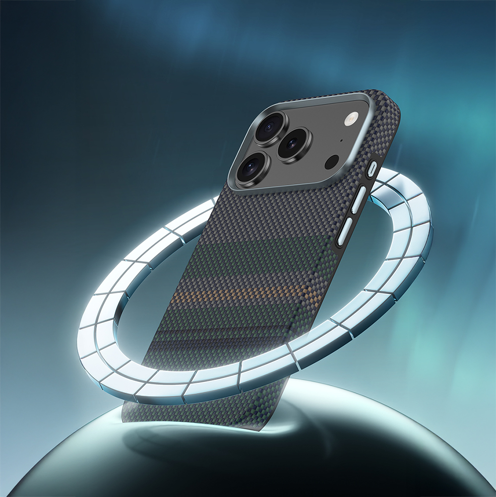 Apple iPhone 17 Pro Max Kılıf M-safe Şarj Özellikli Karbon Fiber Tasarımlı Benks Aurora ArmorPro Kevlar Kapak - 8