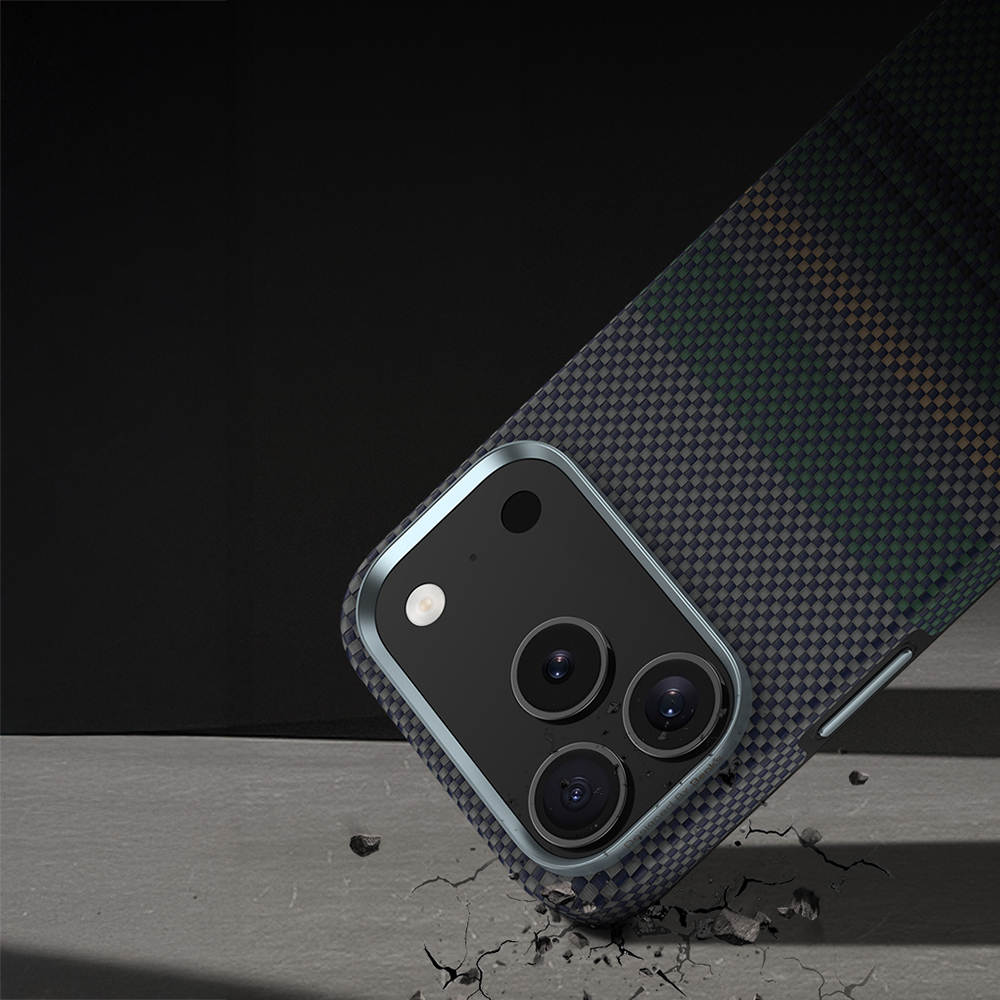 Apple iPhone 17 Pro Max Kılıf M-safe Şarj Özellikli Karbon Fiber Tasarımlı Benks Aurora ArmorPro Kevlar Kapak - 9