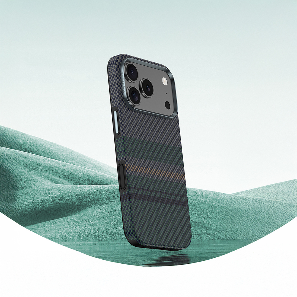 Apple iPhone 17 Pro Max Kılıf M-safe Şarj Özellikli Karbon Fiber Tasarımlı Benks Aurora ArmorPro Kevlar Kapak - 10