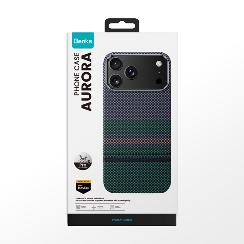 Apple iPhone 17 Pro Max Kılıf M-safe Şarj Özellikli Karbon Fiber Tasarımlı Benks Aurora ArmorPro Kevlar Kapak - 11