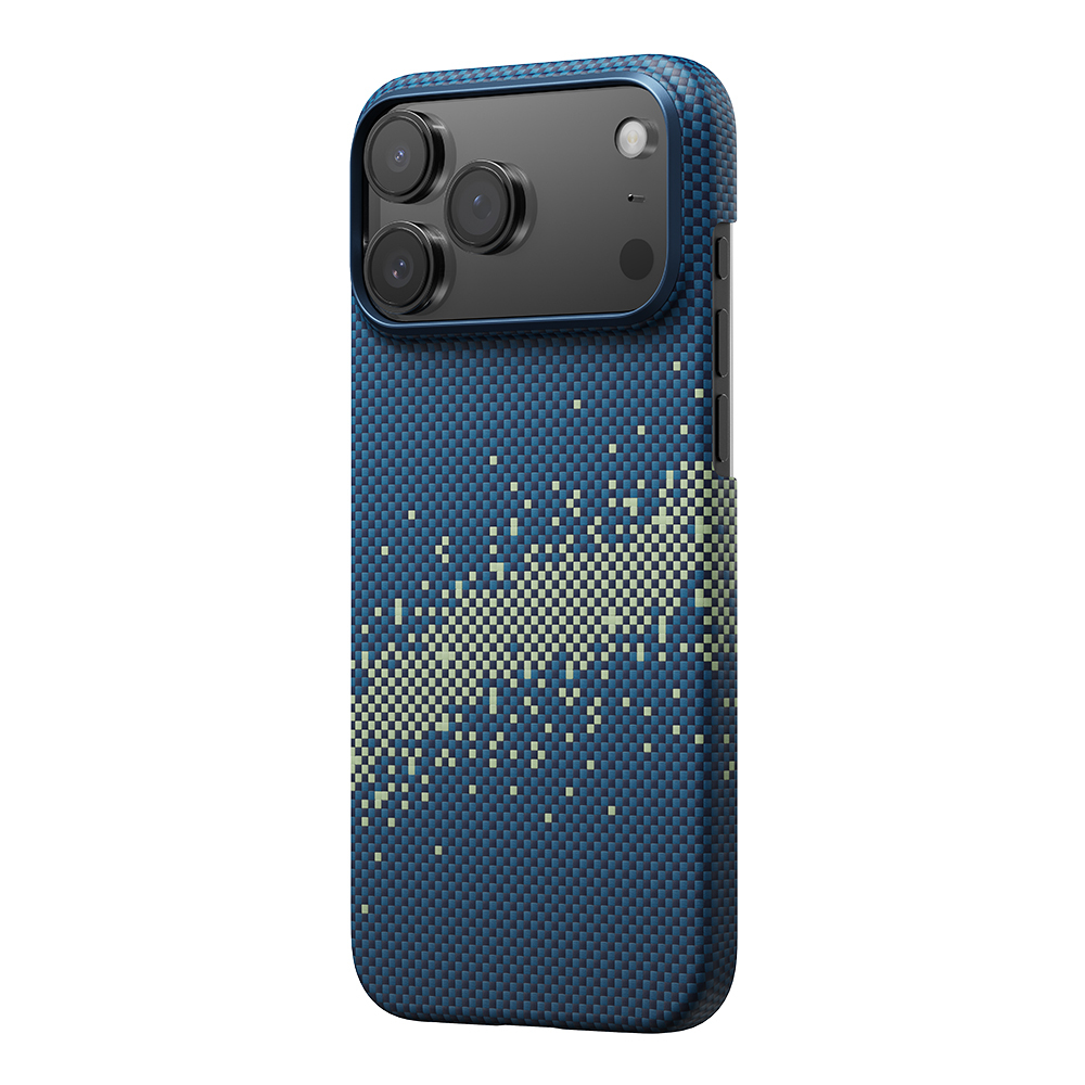 Apple iPhone 17 Pro Max Kılıf M-safe Şarj Özellikli Lumintex Fosforlu Pitaka Tactile Woven Starpeak Serisi Milky Way Galaxy Kapak - 3