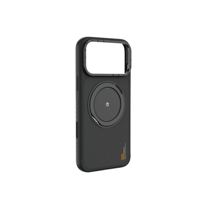 Apple iPhone 17 Pro Max Kılıf M-safe Şarj Özellikli Metal Standlı Lenyes CK225 Kapak Siyah