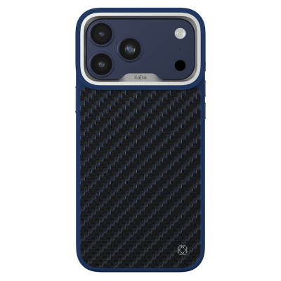 Apple iPhone 17 Pro Max Kılıf M-safe Şarj Özellikli O-Ring Kajsa Carbon Fiber Serisi Kapak Mavi
