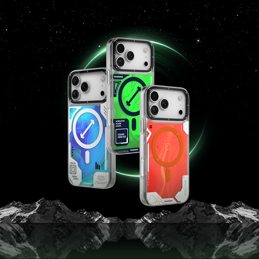 Apple iPhone 17 Pro Max Kılıf M-safe Şarj Özellikli Parlak Kumlu Sıvılı Tasarımlı Galaxy Fantasy Serisi Kapak - 16