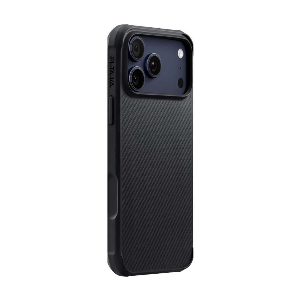 Apple iPhone 17 Pro Max Kılıf M-safe Şarj Özellikli Pitaka Aramid Pro Guard Serisi Black-Gray Kapak - 3