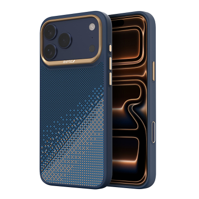 Apple iPhone 17 Pro Max Kılıf M-safe Şarj Özellikli Raptic Aramid Dual Serenity Serisi Kapak Lacivert