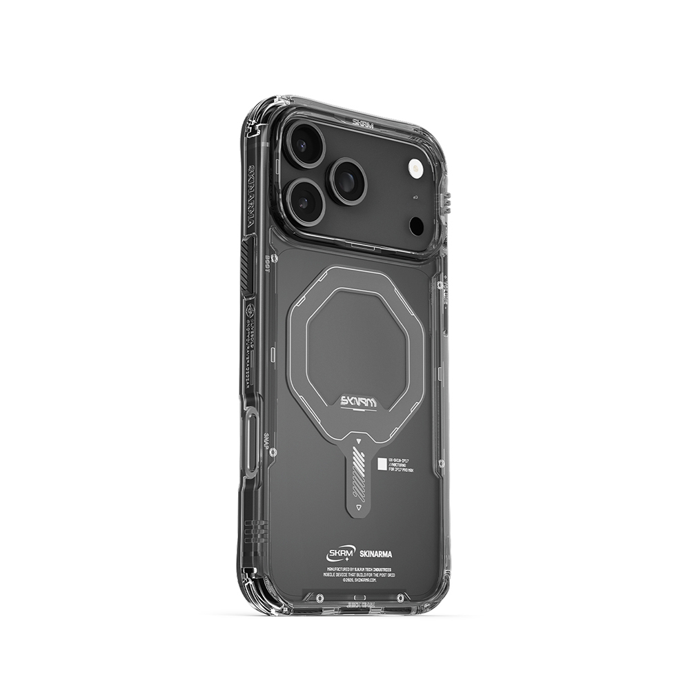 Apple iPhone 17 Pro Max Kılıf M-safe Şarj Özellikli Şeffaf Airbag Tasarımlı Skinarma Saido Mag-Charge Kapak - 1