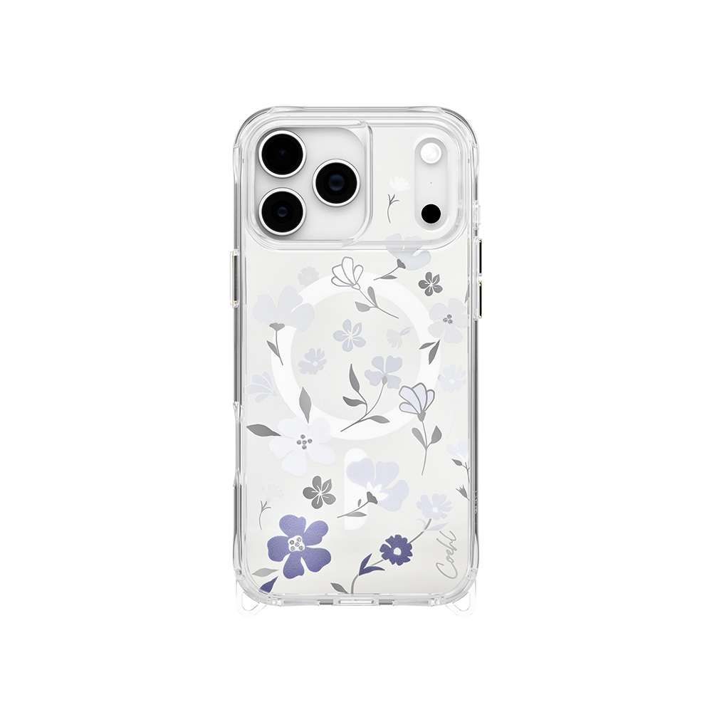 Apple iPhone 17 Pro Max Kılıf M-safe Şarj Özellikli Şeffaf Arka Yüzey Çiçekli Coehl Amara Kapak - 1