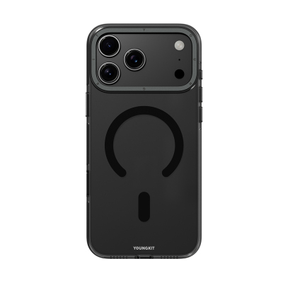 Apple iPhone 17 Pro Max Kılıf M-safe Şarj Özellikli Şeffaf Youngkit Crystal Shield Serisi Kapak Siyah