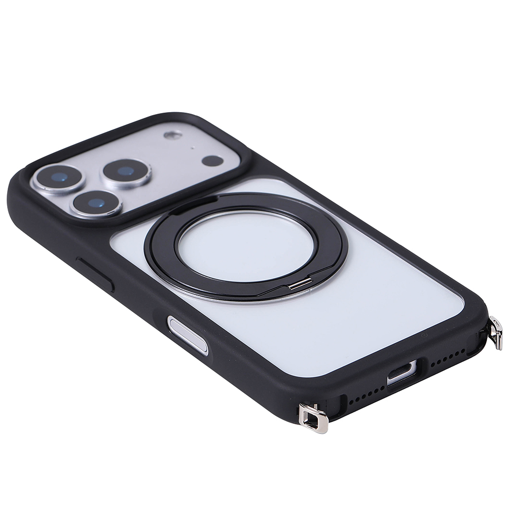 Apple iPhone 17 Pro Max Kılıf M-Safe Şarj Özellikli Standlı Zore Piza Silikon Kapak - 5