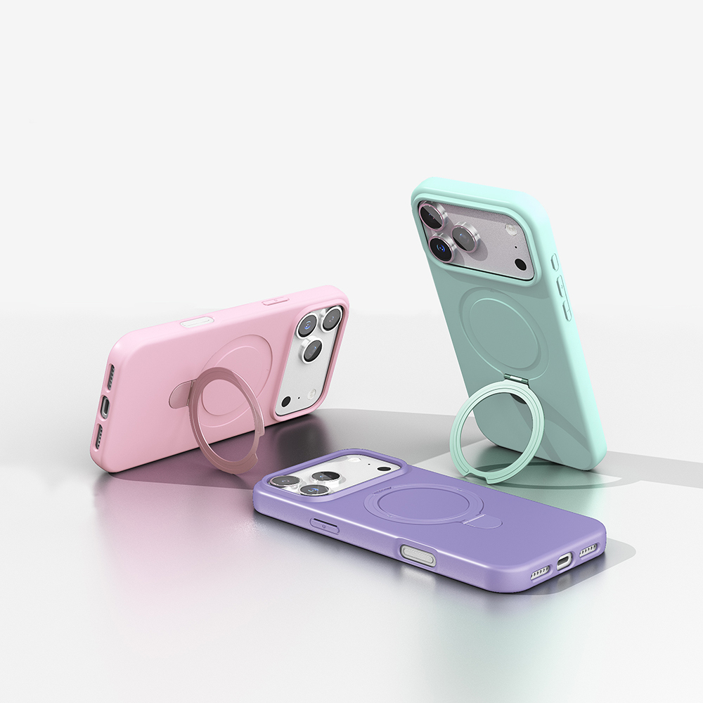 Apple iPhone 17 Pro Max Kılıf M-safe Şarj Özellikli Standlı Zore Samara Kapak - 9