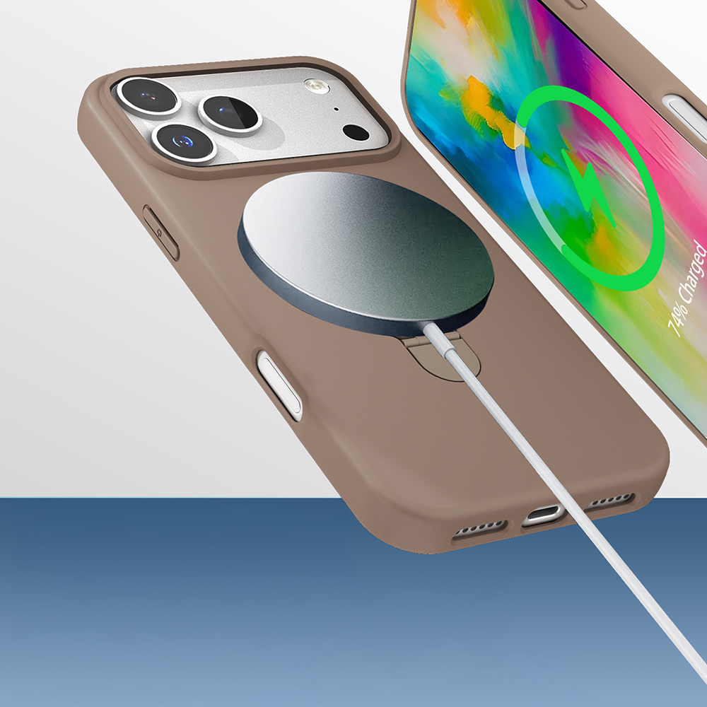 Apple iPhone 17 Pro Max Kılıf M-safe Şarj Özellikli Standlı Zore Samara Kapak - 11