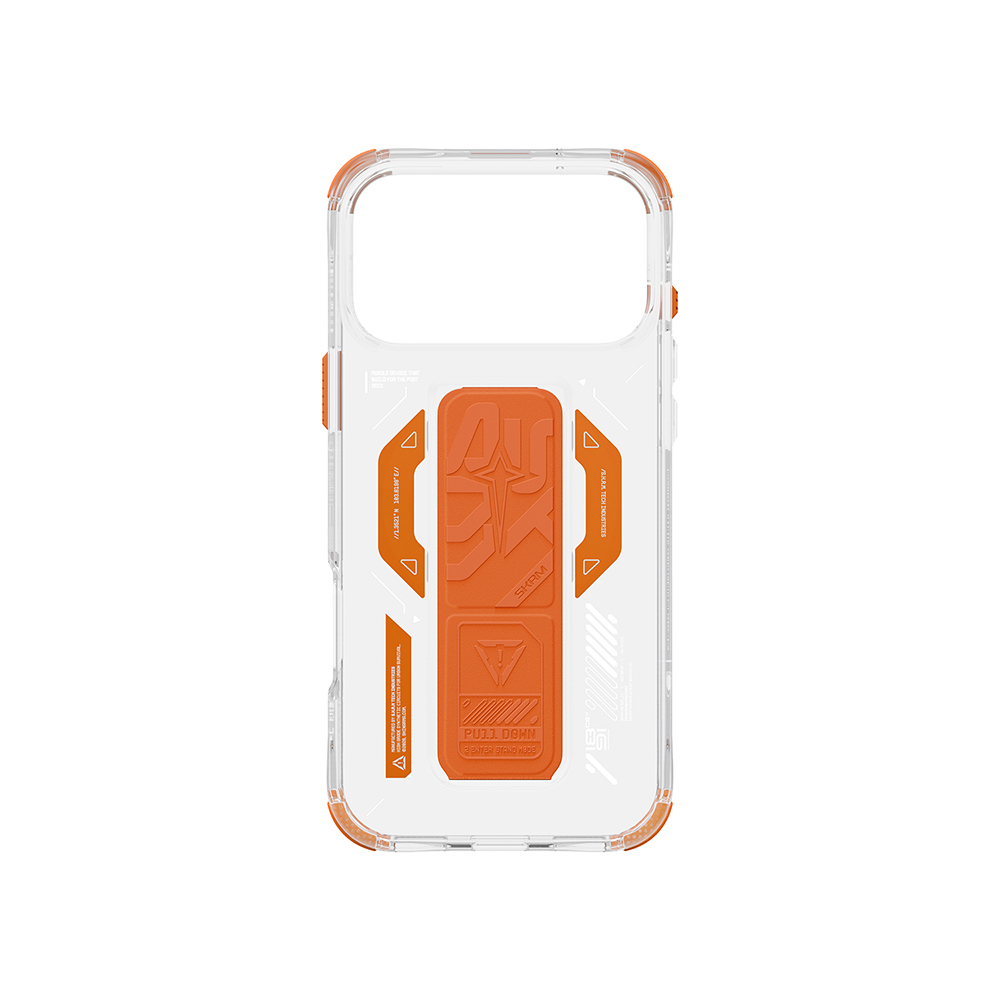 Apple iPhone 17 Pro Max Kılıf M-safe Şarj Özellikli Teknoloji Desenli Skinarma Helio Mag Charge Standlı Kapak - 6