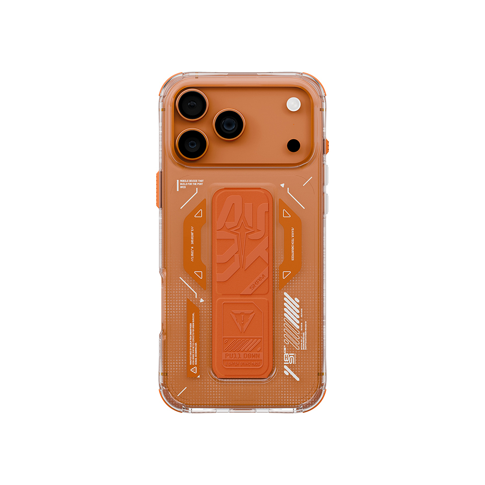 Apple iPhone 17 Pro Max Kılıf M-safe Şarj Özellikli Teknoloji Desenli Skinarma Helio Mag Charge Standlı Kapak - 2
