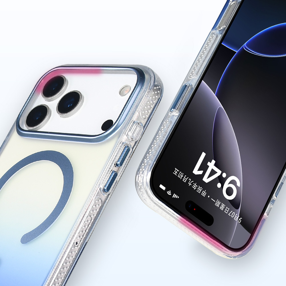 Apple iPhone 17 Pro Max Kılıf M-safe Şarj Özellikli Transparan Renk Geçişli Zore Toros Kapak - 23