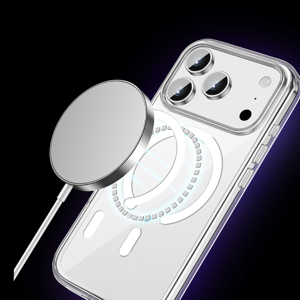 Apple iPhone 17 Pro Max Kılıf M-safe Şarj Özellikli Transparan Sert PC Wlons Pita Kapak - 8