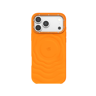 Apple iPhone 17 Pro Max Kılıf M-safe Şarj Özellikli Wiwu Magic Merry Blossom Drift Serisi Kapak Turuncu