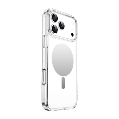 Apple iPhone 17 Pro Max Kılıf M-safe Şarj Özellikli Wiwu MCC-701 Aynalı Pro Serisi Sert PC Kapak Şeffaf