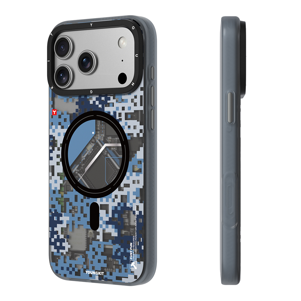 Apple iPhone 17 Pro Max Kılıf M-Safe Şarj Özellikli Youngkit Camouflage Sykell Serisi Kapak - 12