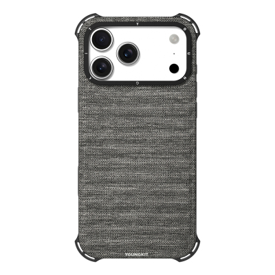Apple iPhone 17 Pro Max Kılıf M-safe Şarj Özellikli Youngkit Canvas Serisi Kapak Gri