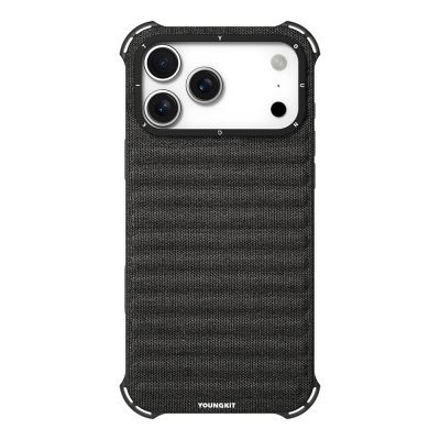 Apple iPhone 17 Pro Max Kılıf M-safe Şarj Özellikli Youngkit Canvas Serisi Kapak Siyah