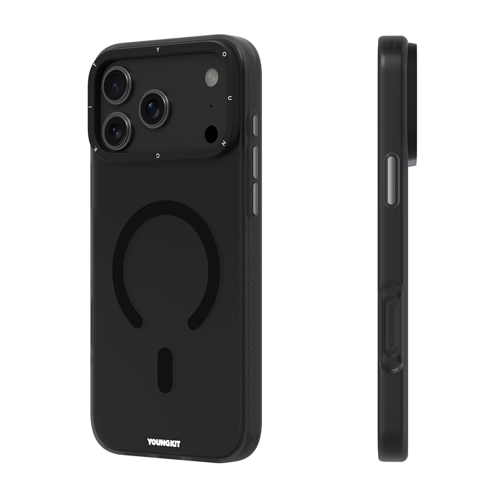 Apple iPhone 17 Pro Max Kılıf M-safe Şarj Özellikli Youngkit Hidden Sand Serisi Kapak - 4