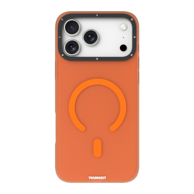 Apple iPhone 17 Pro Max Kılıf M-safe Şarj Özellikli Youngkit Hidden Sand Serisi Kapak Turuncu
