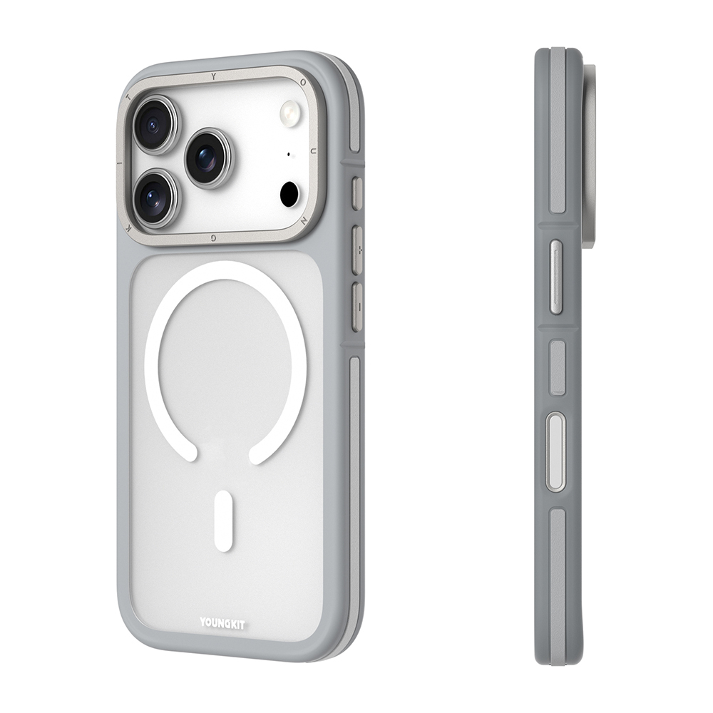 Apple iPhone 17 Pro Max Kılıf M-safe Şarj Özellikli Youngkit Rock Sand Serisi Kapak - 11