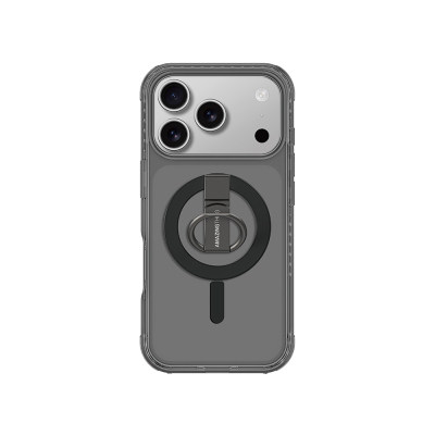 Apple iPhone 17 Pro Max Kılıf M-safe Şarj Özellikli Yüzük Standlı Amazingthing Titan Pro Serisi Kapak Siyah