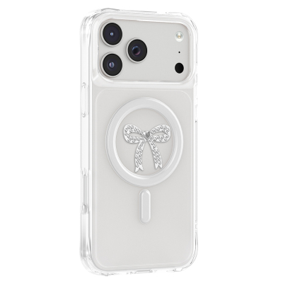 Apple iPhone 17 Pro Max Kılıf M-Safe Şarj Özellikli Zore Paris Mova Sert PC Kapak Şeffaf