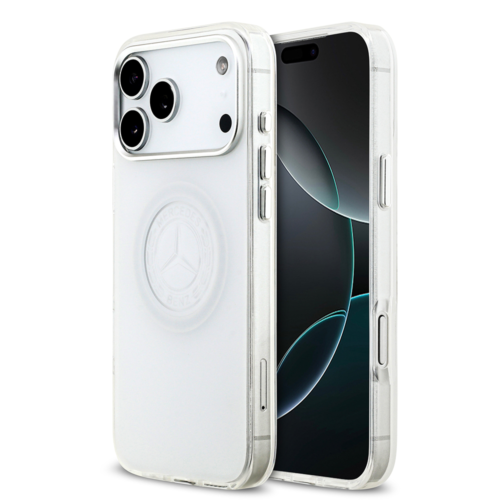 Apple iPhone 17 Pro Max Kılıf Mercedes Benz Orjinal Lisanslı M-safe Şarj Özellikli Buzlu PC Nostaljik Yıldız Dizayn Kapak - 1
