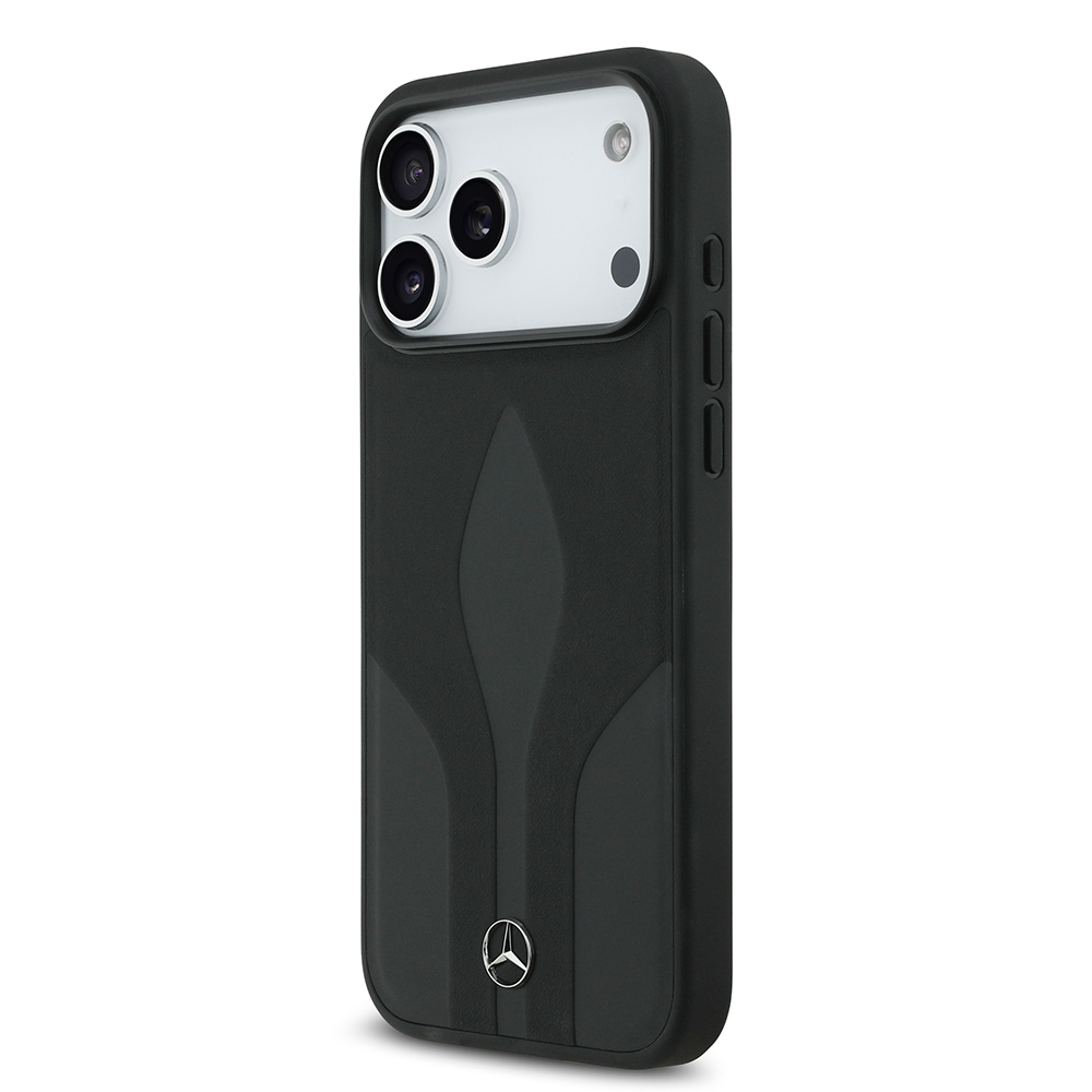 Apple iPhone 17 Pro Max Kılıf Mercedes Benz Orjinal Lisanslı M-safe Şarj Özellikli Dokulu Desenli Deri Kapak - 3